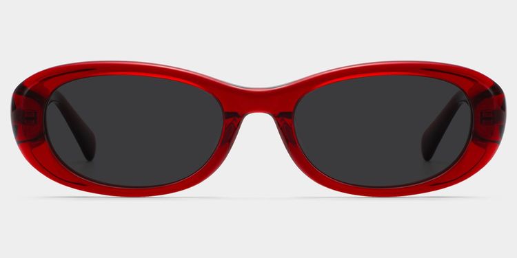 Catherine Red Oval Glasses