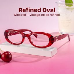 Catherine Red Oval Glasses0