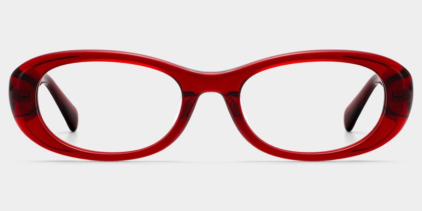 Catherine Red Oval Glasses