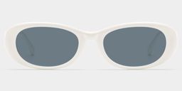 Catherine White Oval Glasses0