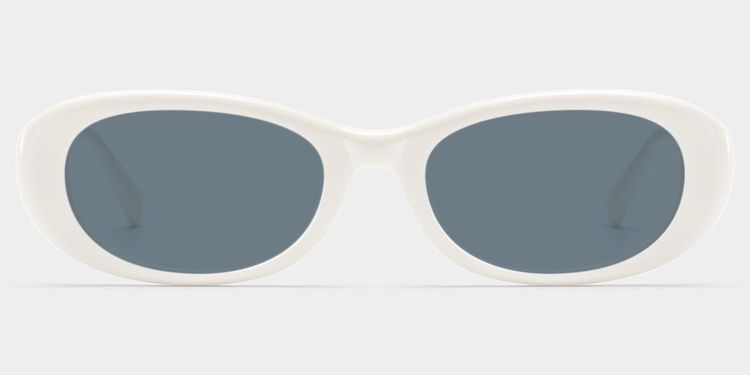 Catherine White Oval Glasses