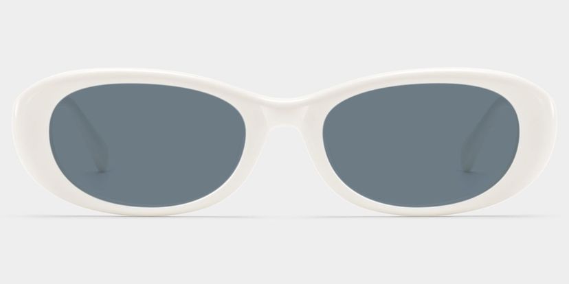 Catherine White Oval Glasses