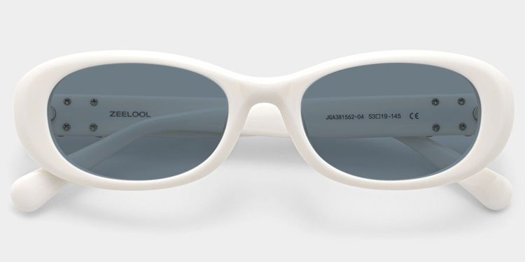 Catherine White Oval Glasses