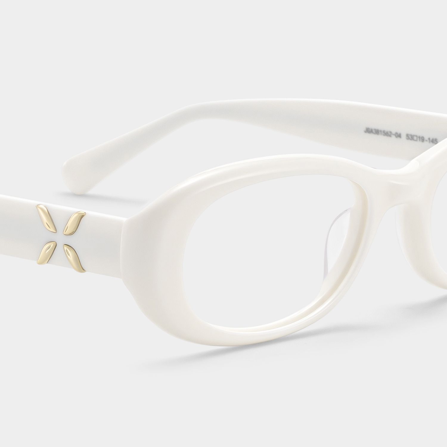 Catherine White Oval Frame Glasses Online | ZEELOOL4