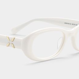 Catherine White Oval Glasses4