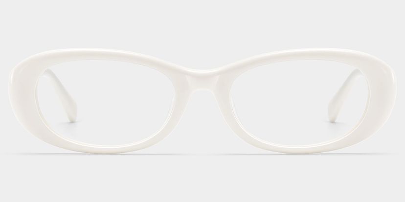 Catherine White Oval Glasses