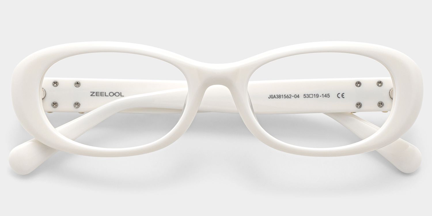 Catherine White Oval Frame Glasses Online | ZEELOOL1
