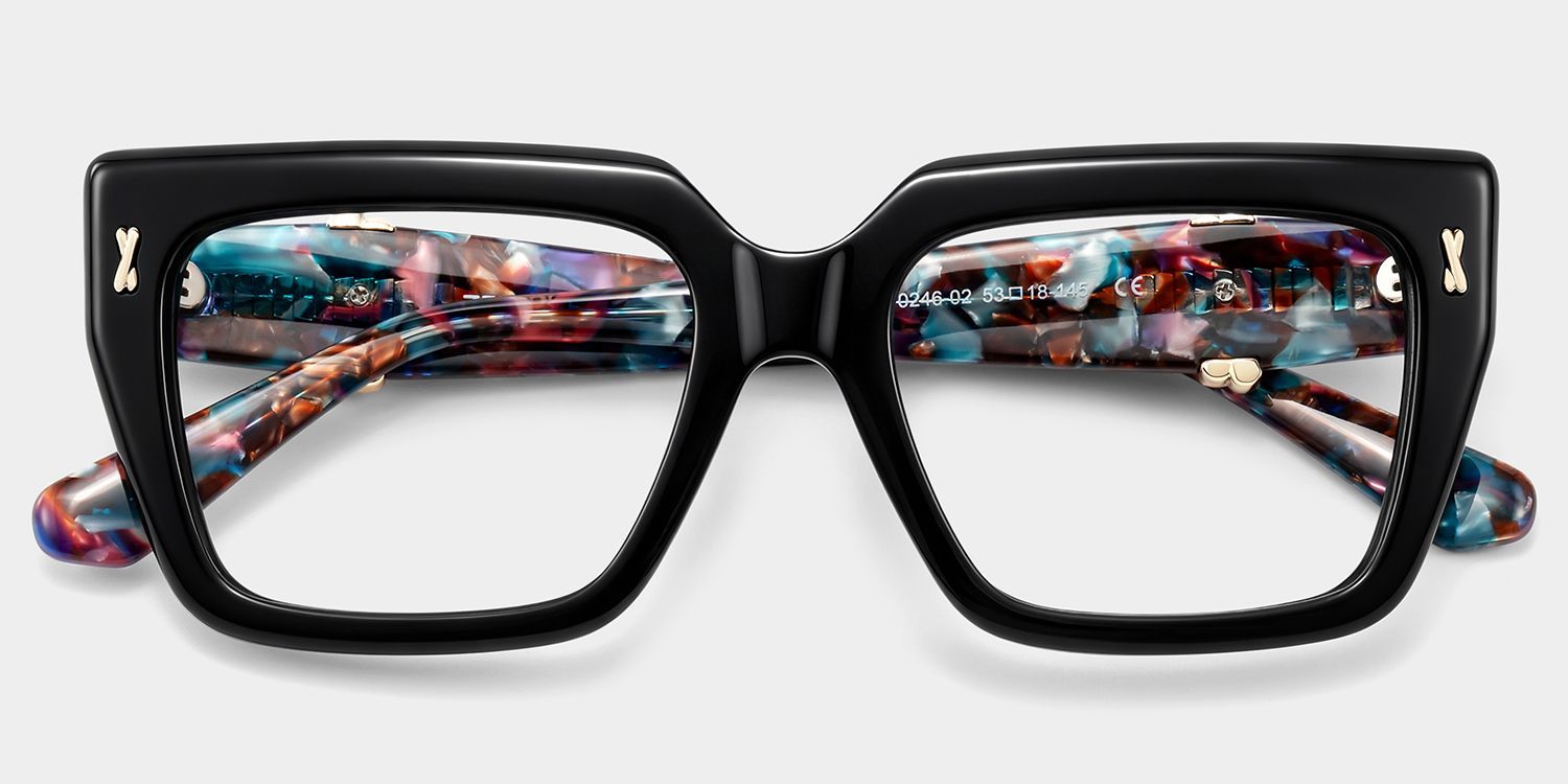 Ophelia Black Square Glasses | ZEELOOL2
