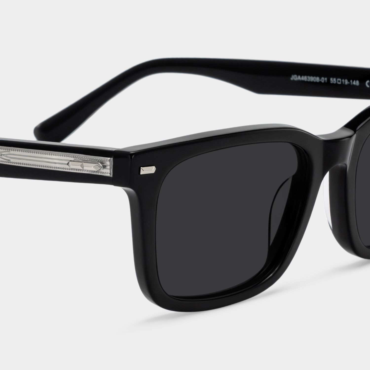 Patrick Rectangle Sunglasses with Acetate Black Frames | ZEELOOL CA4