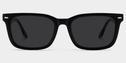 Patrick Rectangle Black Glasses0