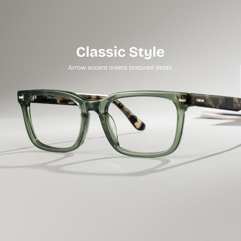 Patrick Rectangle Green Glasses