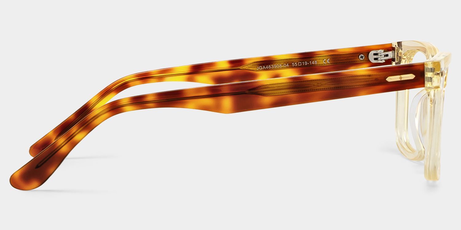 Patrick Clear Yellow Rectangle Glasses Frames for Men | ZEELOOL4