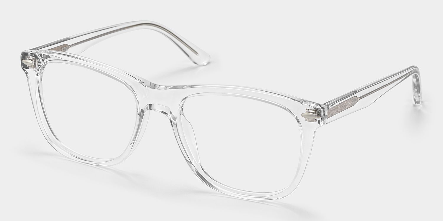 Atlas Clear Rectangle Acetate Frame Glasses for Men | ZEELOOL2