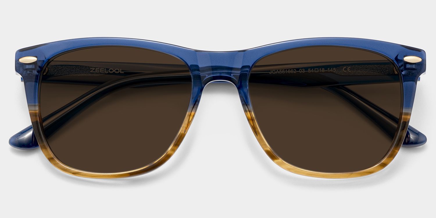 Atlas Rectangle Two-Tone Prescription Sunglasses | ZEELOOL1