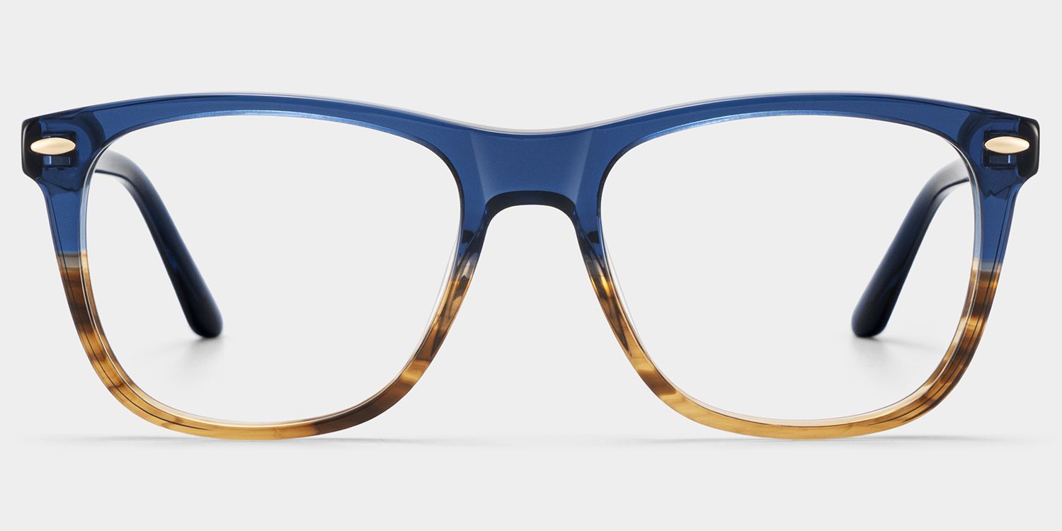 Atlas Two-tone Rectangle Acetate Frame Glasses for Men | ZEELOOL0