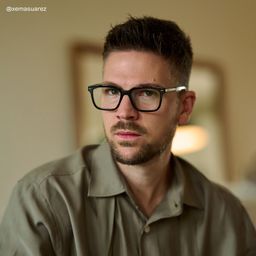 George Rectangle Black Glasses6
