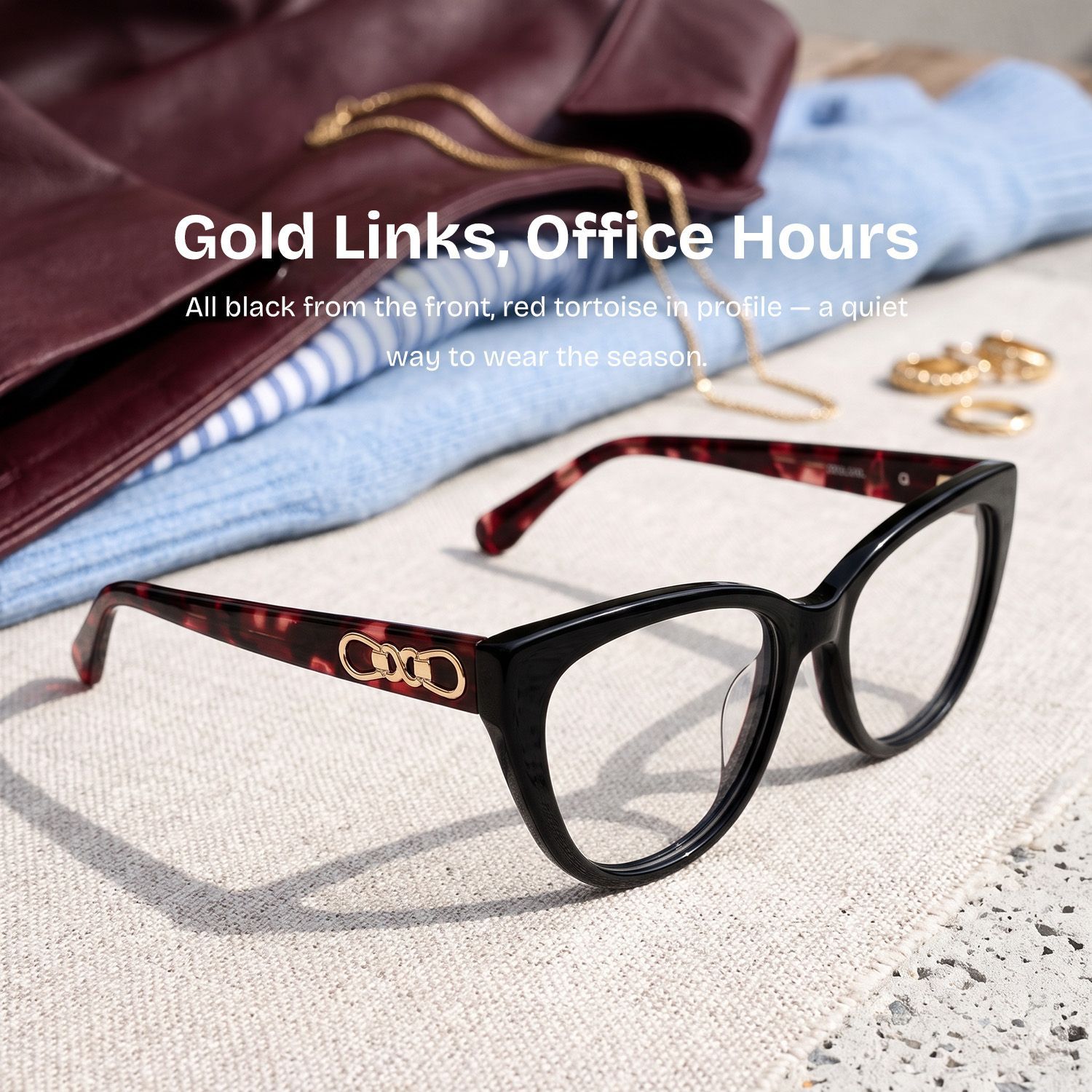 Isadora Black Cat-Eye Glasses | ZEELOOL0