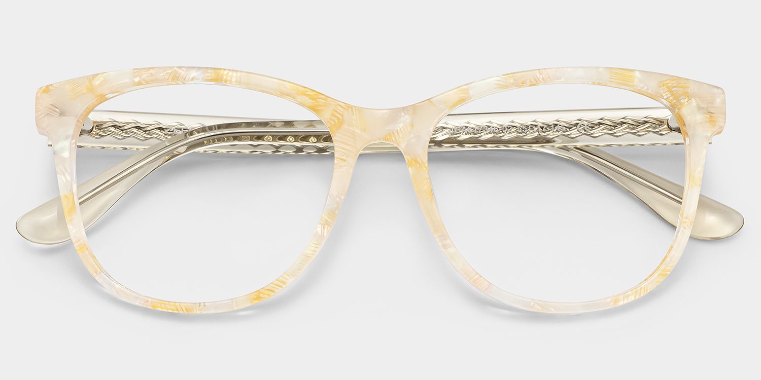Julia Neon Yellow Rectangle Frame Glasses Online | ZEELOOL