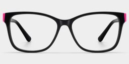 Eva Black Pink Rectangle Glasses1