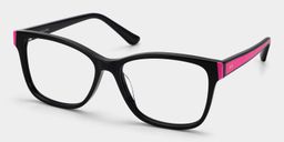 Eva Black Pink Rectangle Glasses3