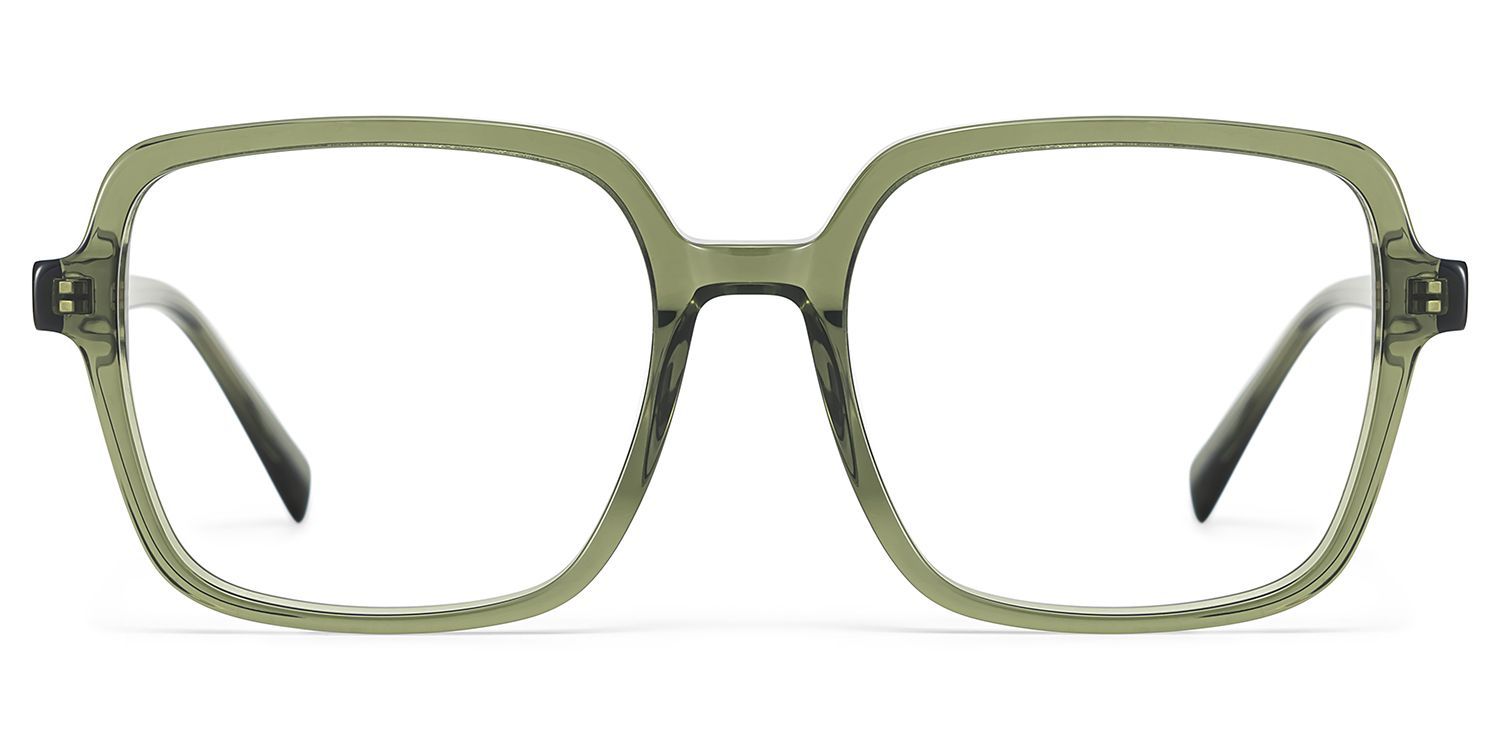 Square Green Eyeglasses- Ember Acetate Frame Glasses1