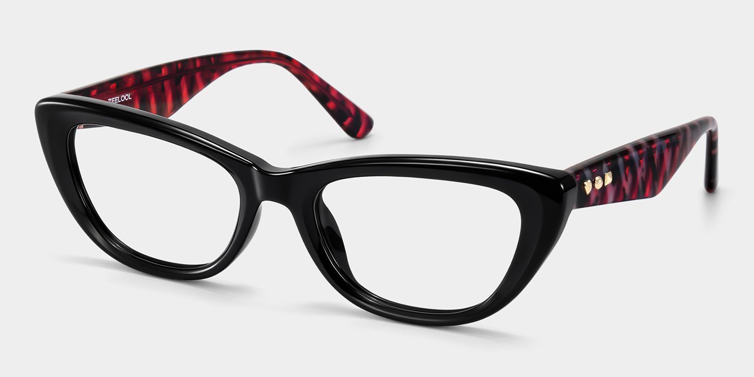 Amabel Black Cat-Eye Glasses | ZEELOOL3