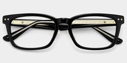 Buzz Black Rectangle Glasses1