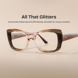 Leona Rectangle Brown Glasses0