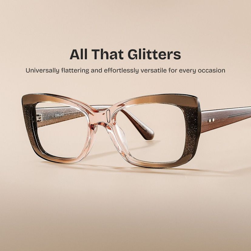 Leona Rectangle Brown Glasses