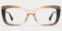 Leona Rectangle Brown Glasses1