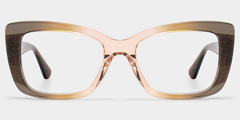 Leona Rectangle Brown Glasses