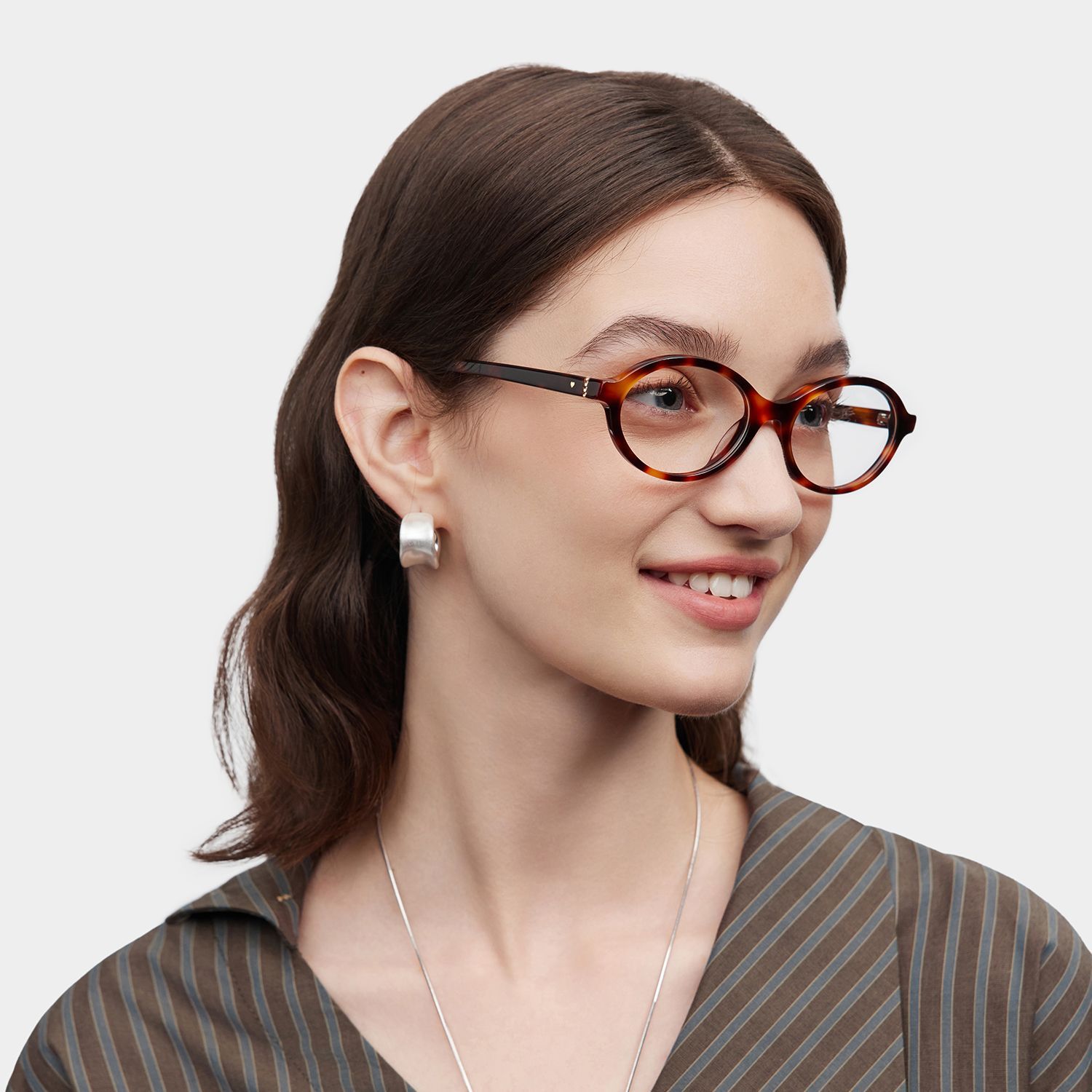 Everly Oval Tortoise Eyeglasses—Acetate Frame Glasses | ZEELOOL1