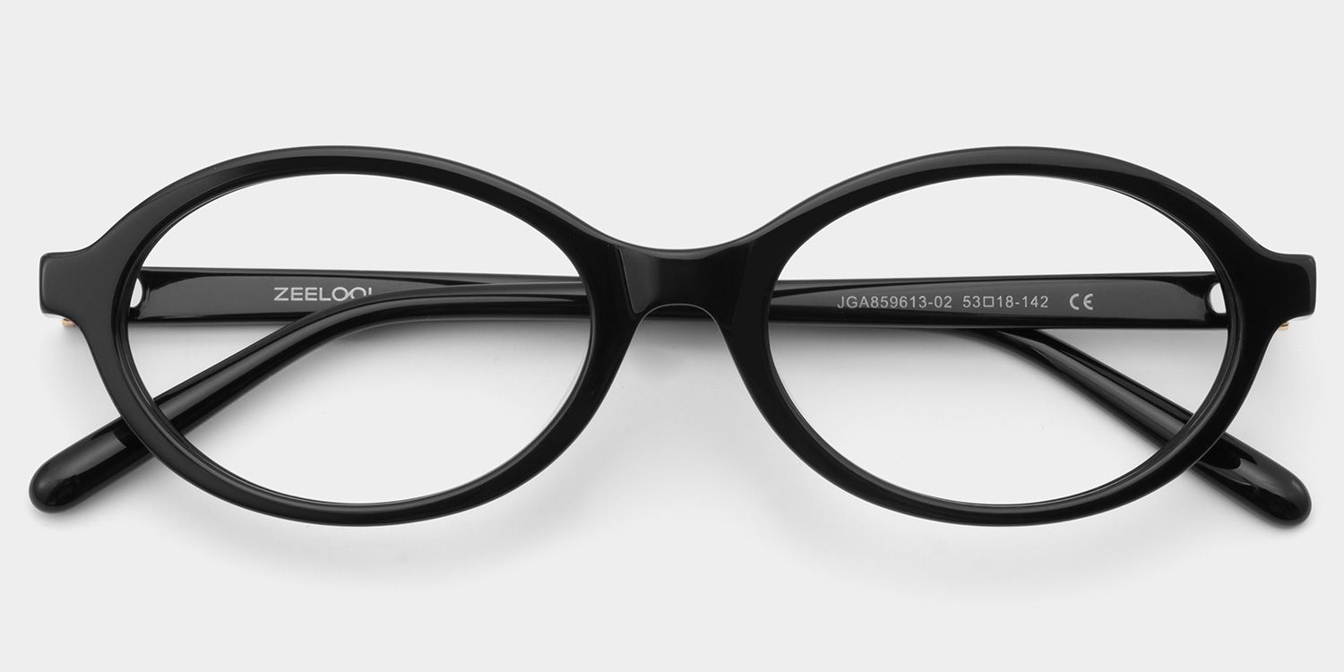 Oval Black Eyeglasses- Everly Acetate Frame Glasses4