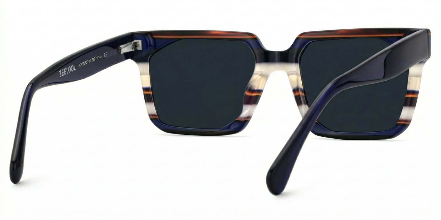 Laguer Rectangle Style Blue Frame Sunglasses | ZEELOOL4