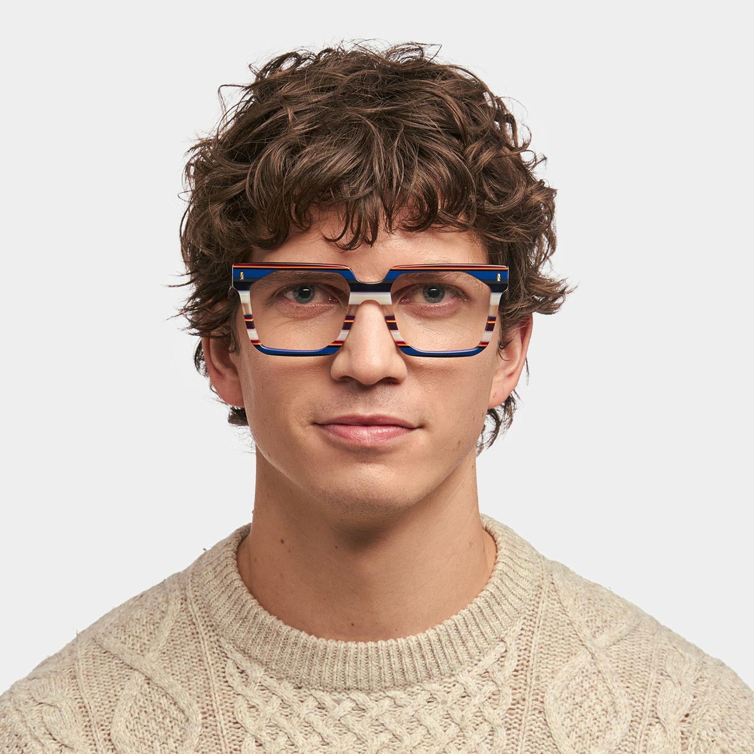 Laguer Rectangle Blue Glasses Frame For Men | ZEELOOL1