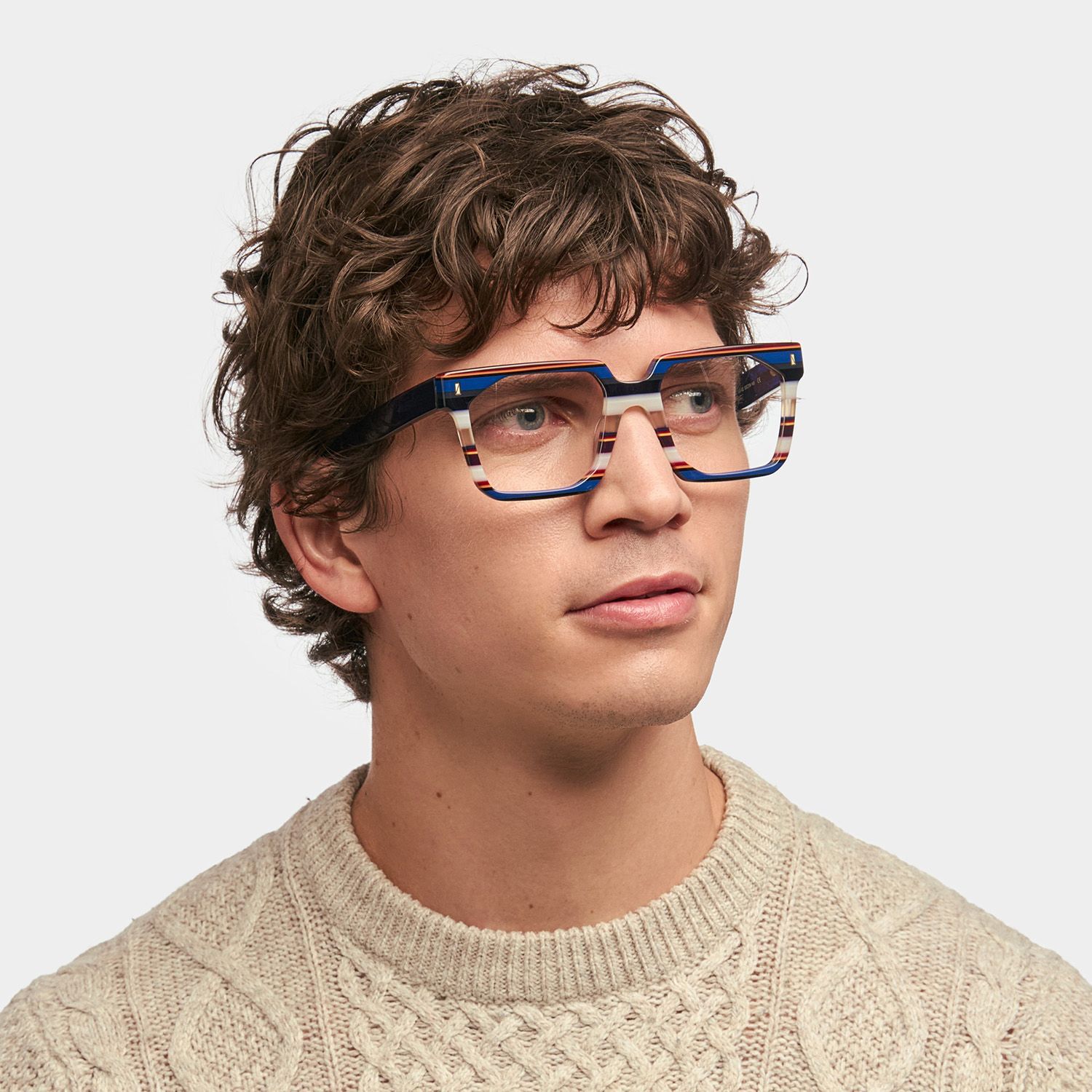 Laguer Rectangle Blue Glasses Frame For Men | ZEELOOL2
