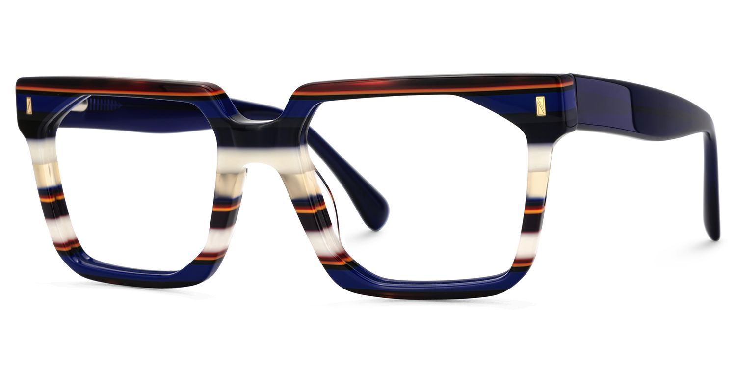 Laguer Rectangle Blue Glasses Frame For Men | ZEELOOL5