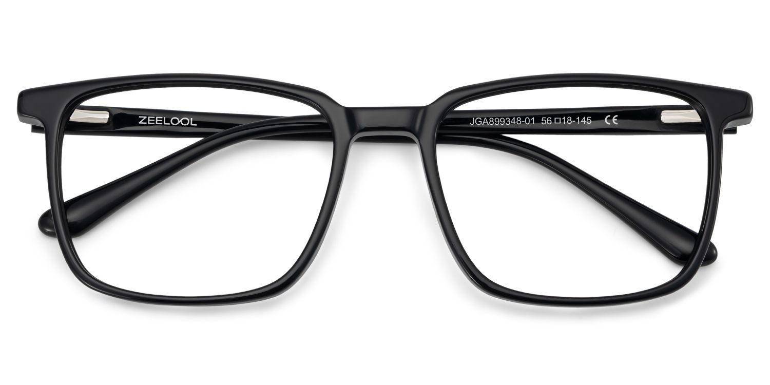 Rectangle Black Eyeglasses- Aidan Acetate Frame Glasses2