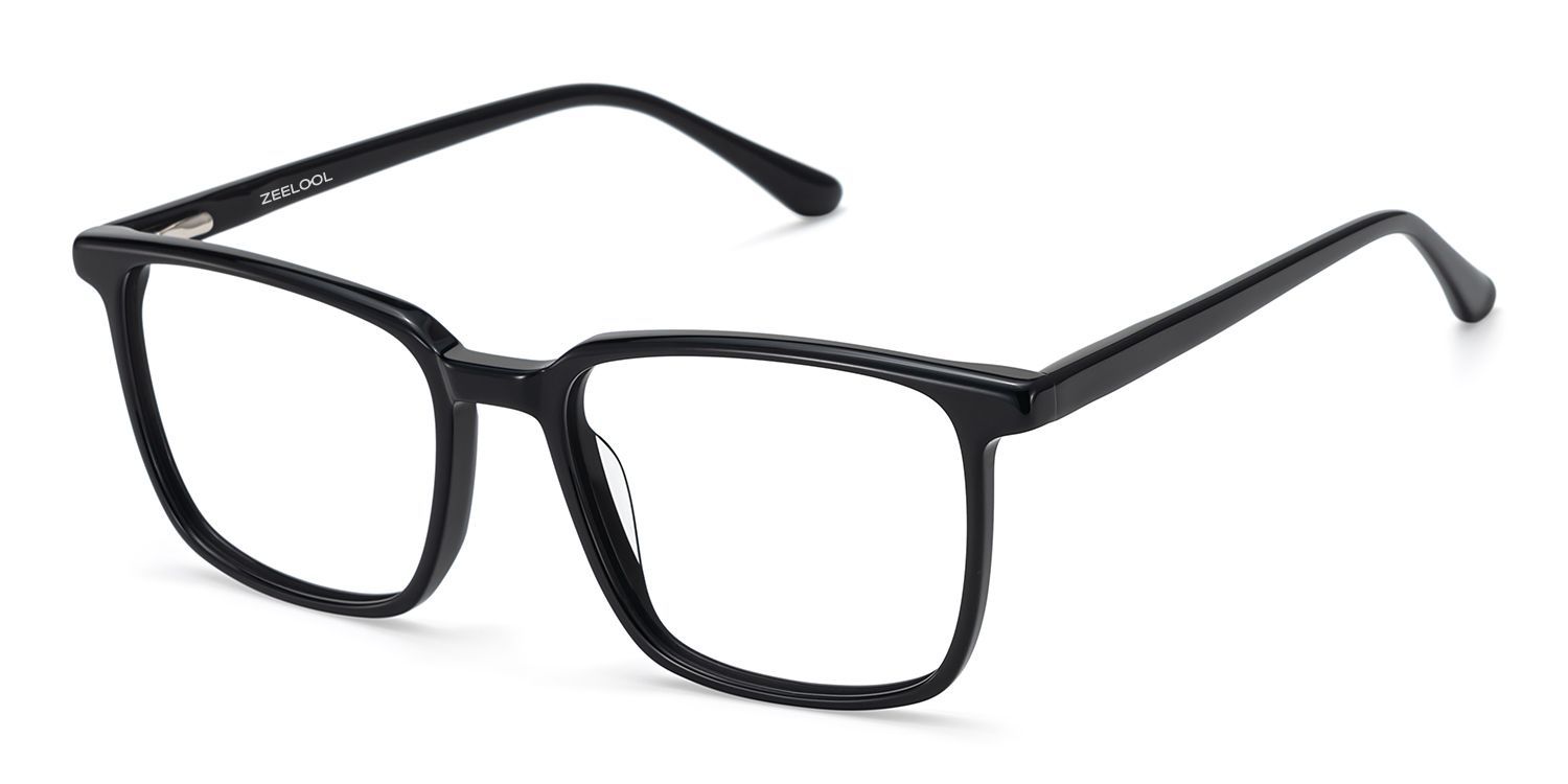 Rectangle Black Eyeglasses- Aidan Acetate Frame Glasses3