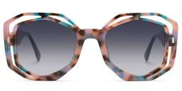 Bobbie Pink-Tortoise Oval Sunglasses0