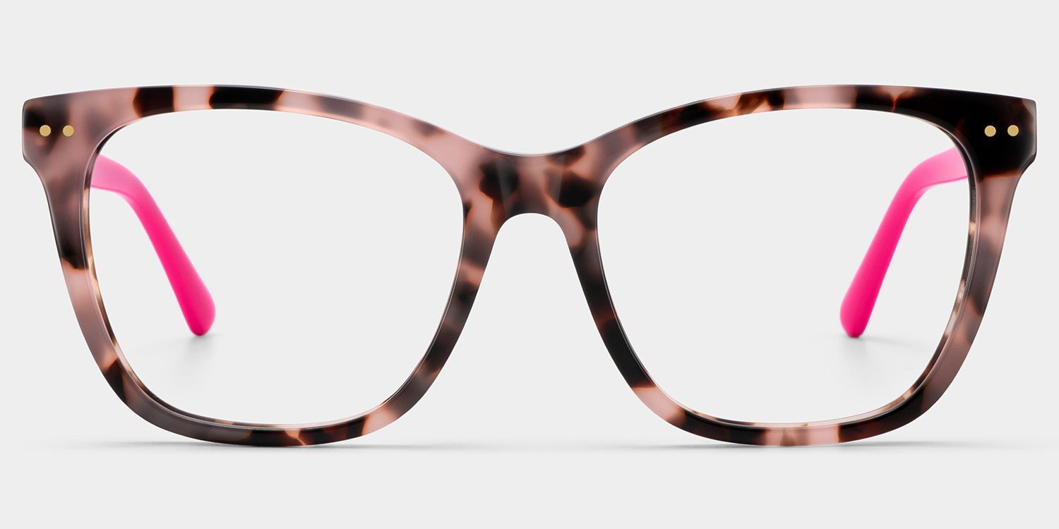 Ava Square Tortoise Color Frame Glasses | ZEELOOL1