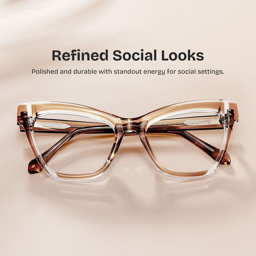 Saucie Cateye Brown Glasses