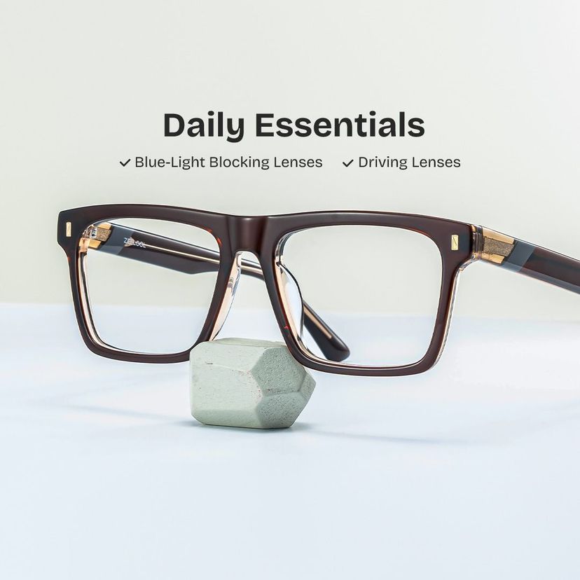 Henry Rectangle Brown Glasses