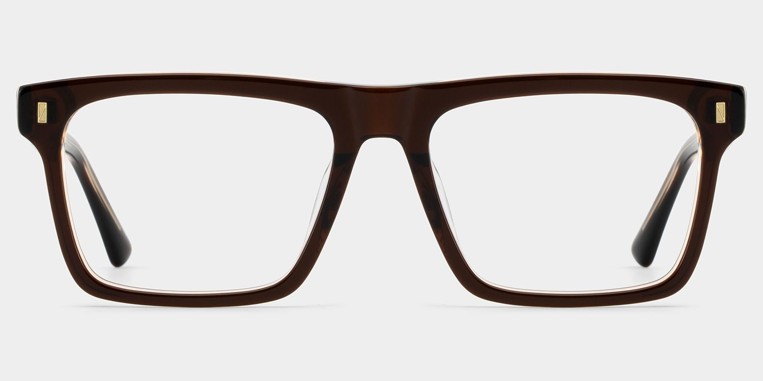 Rectangle Brown Eyeglasses- Henry Acetate Frame Glasses1