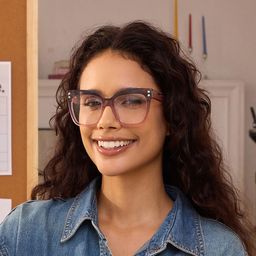 Minguela Square Gray Pink Glasses1