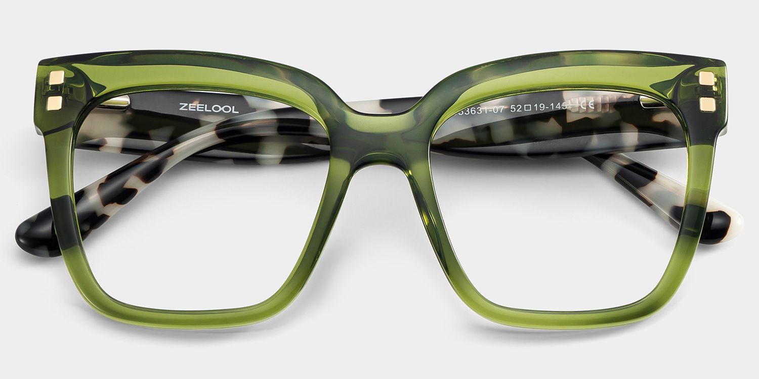 Minguela green square frame glasses Online | ZEELOOL2