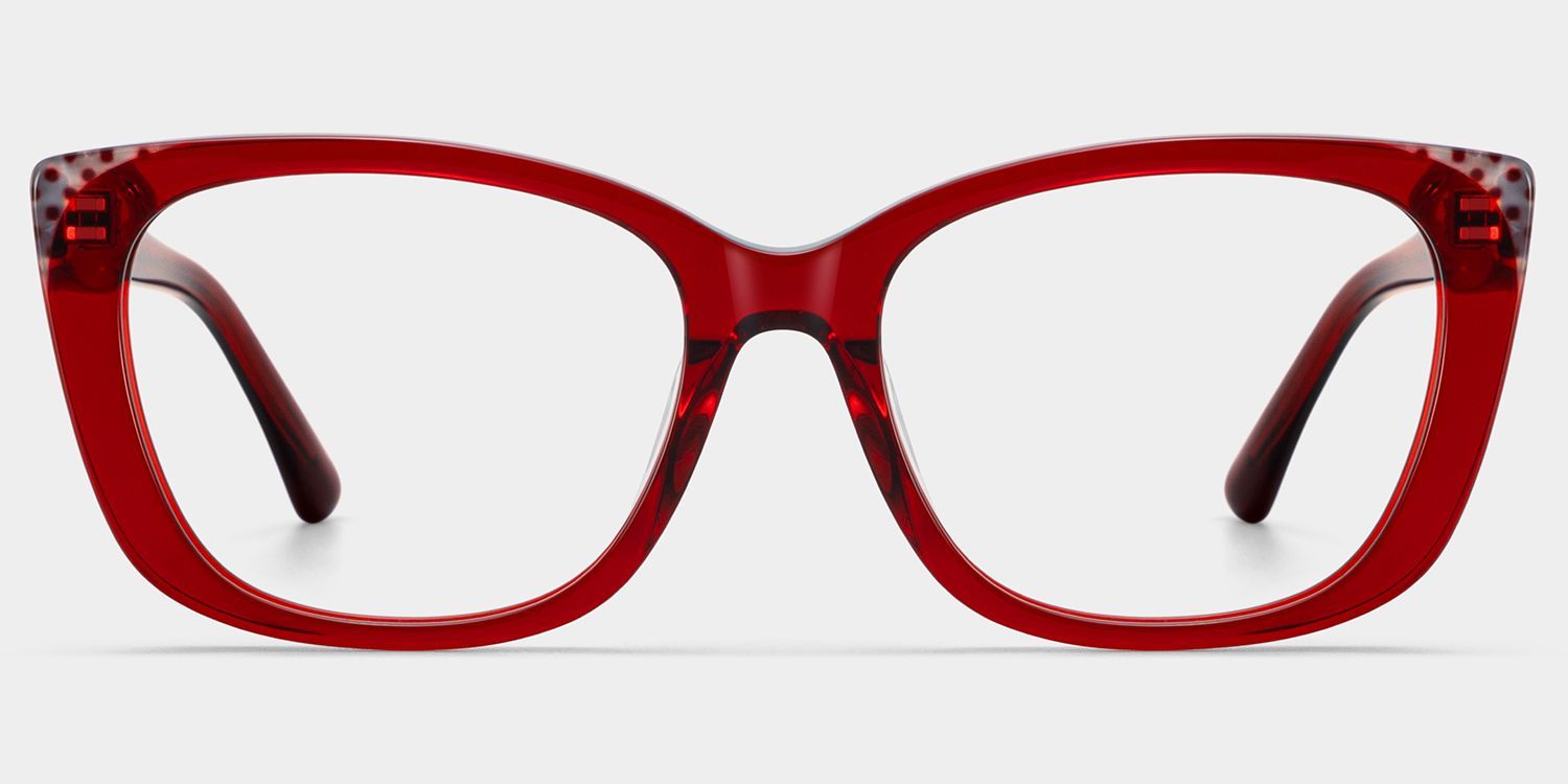 Madeline Cat eye Red Frame Glasses for Women | ZEELOOL1