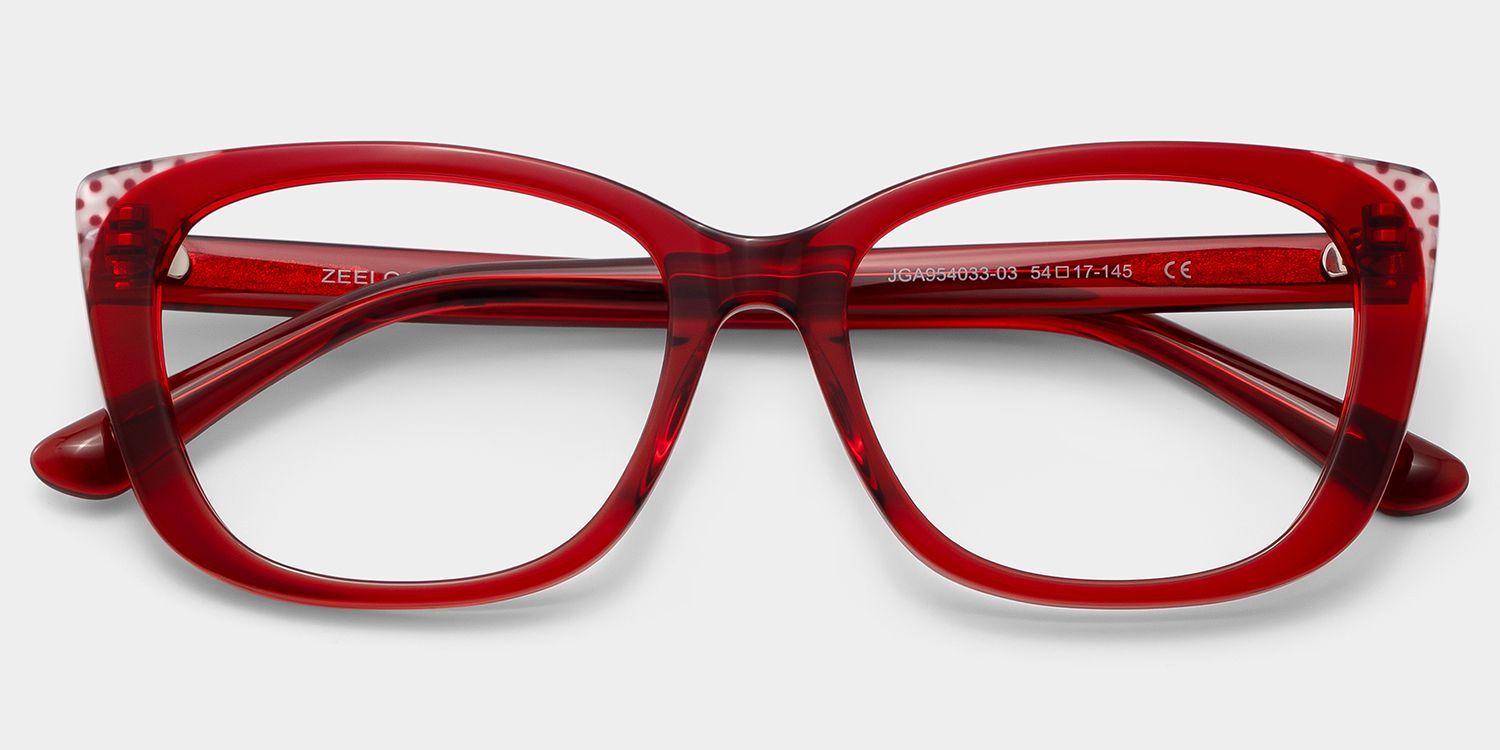 Madeline Cat eye Red Frame Glasses for Women | ZEELOOL2