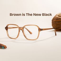 Clementine Clear Brown Square Glasses0