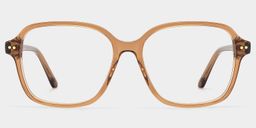Clementine Clear Brown Square Glasses1